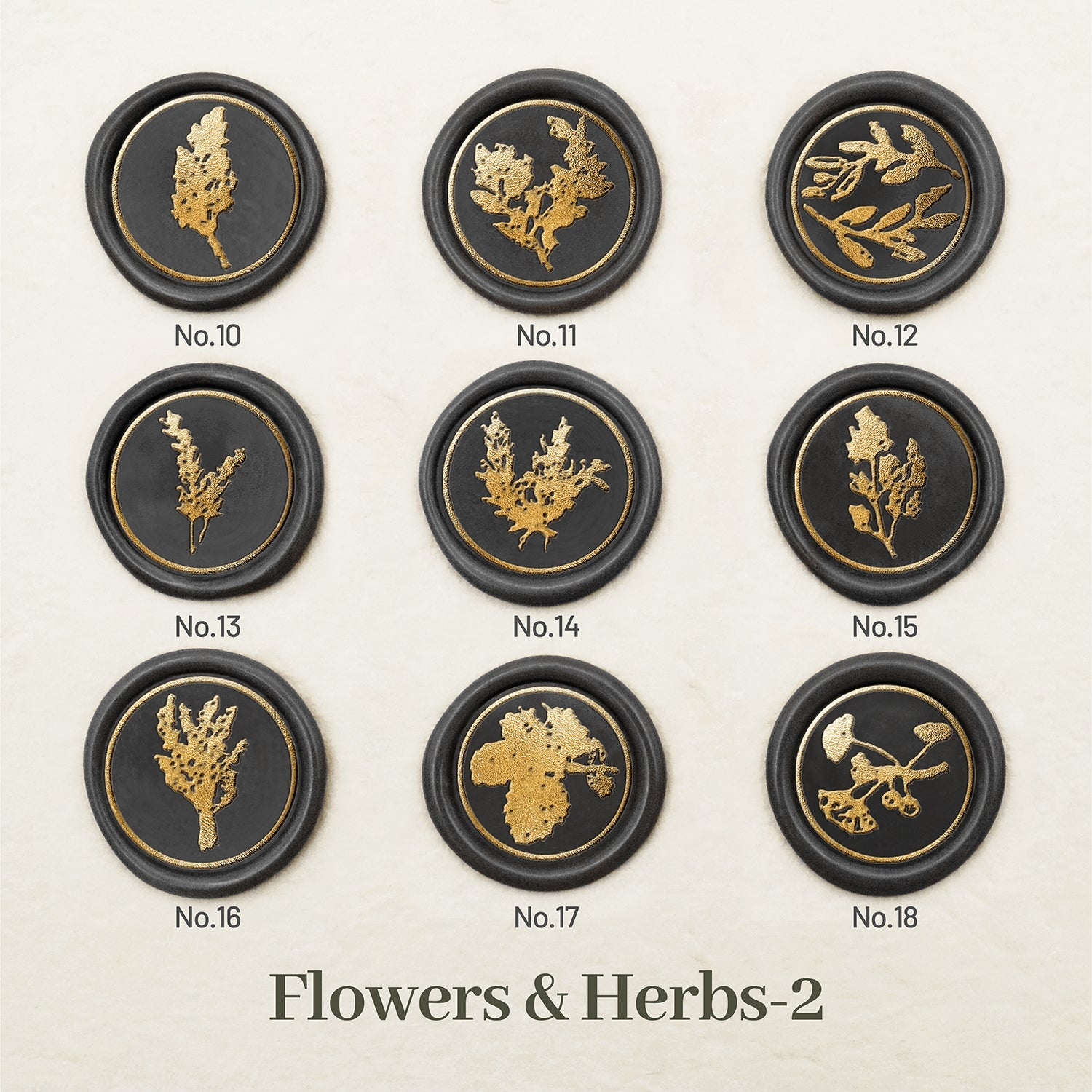 Stamprints Flores Hierbas Sello de Lacre diseño 2