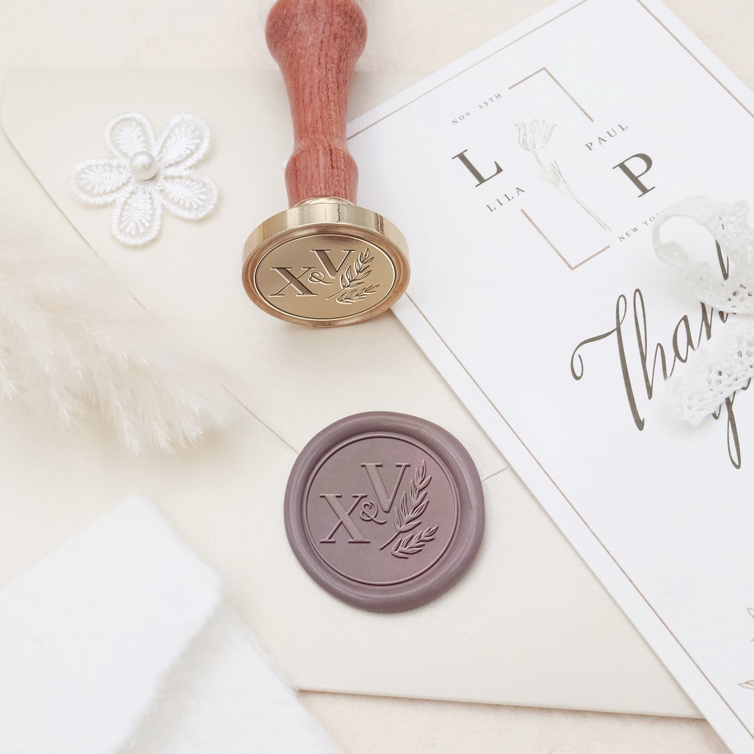 Stamprints Sellos de lacre de Monograma de Boda Personalizado 3