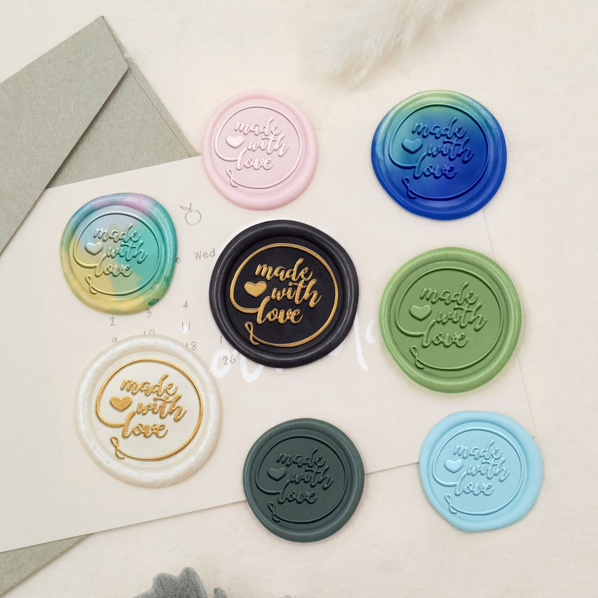 Stamprints Sello de Lacre de Saludo - Hecho Con Amor 3