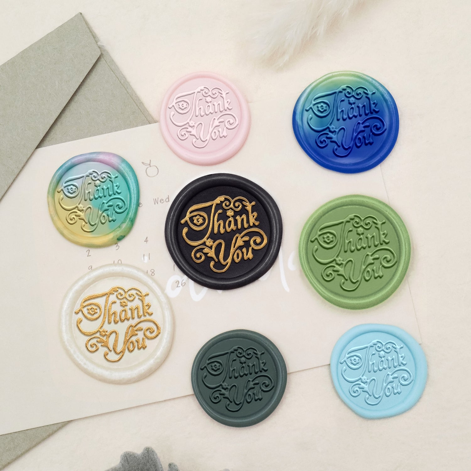 Stamprints Sello de Lacre de Saludo - Gracias 3