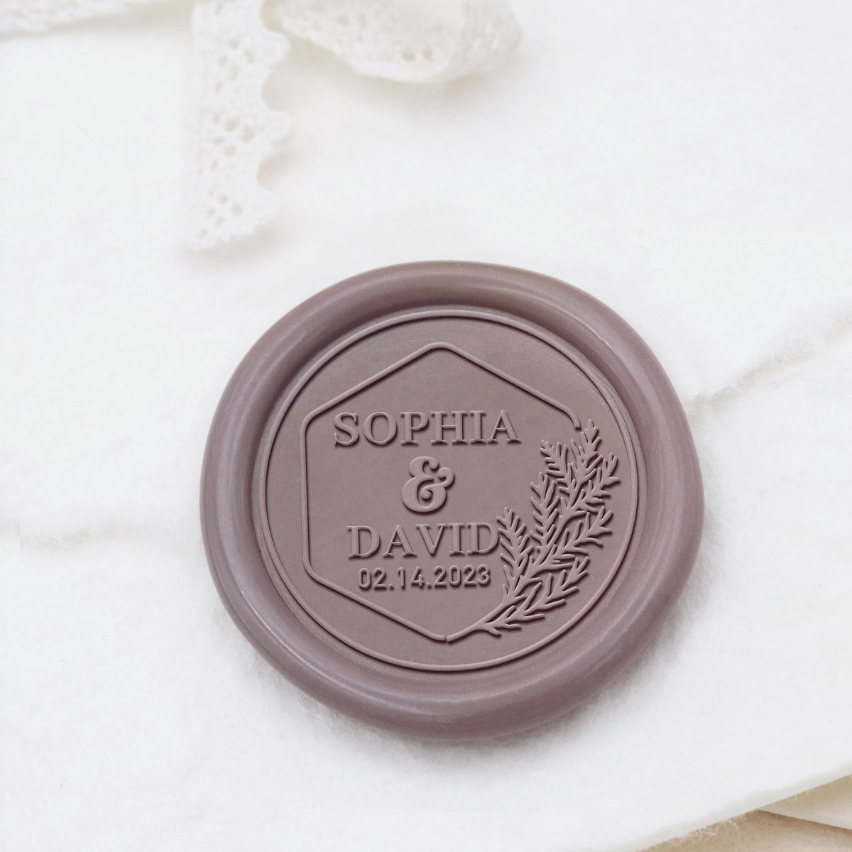 Sello de Lacre Personalizado para Boda Stamprints Nombre y Fecha 1
