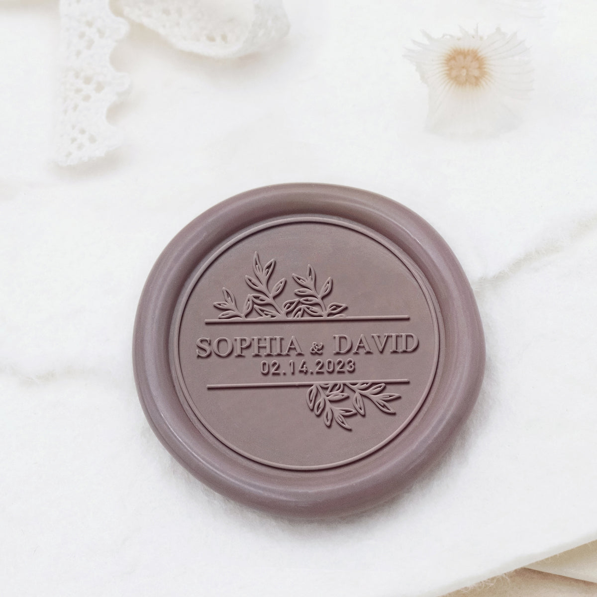 Sello de Lacre Personalizado para Boda Stamprints Nombre y Fecha 1