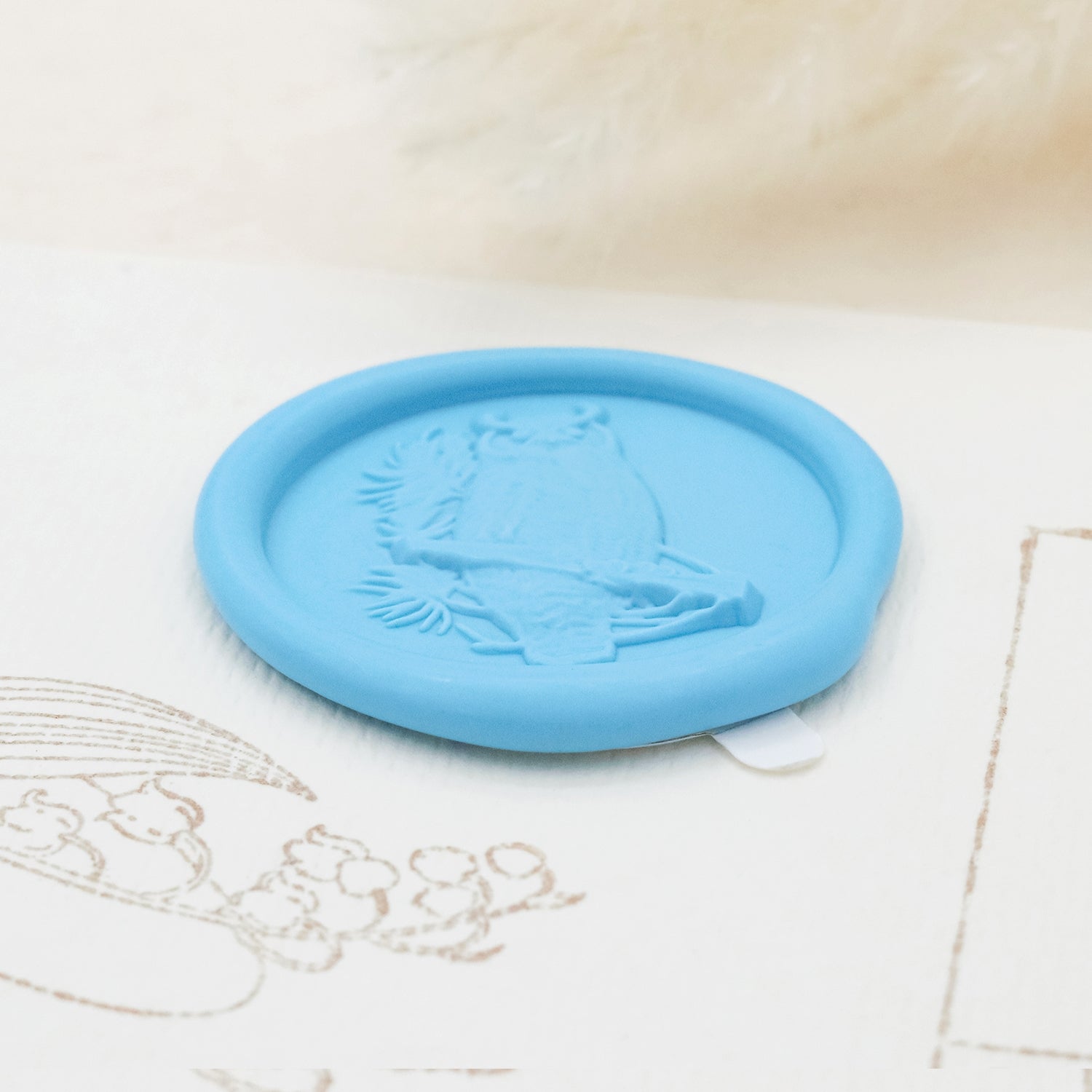 Stamprints Pegatinas de Sello de Lacre Autoadhesivo de Búho Nocturno en Relieve 3D 4