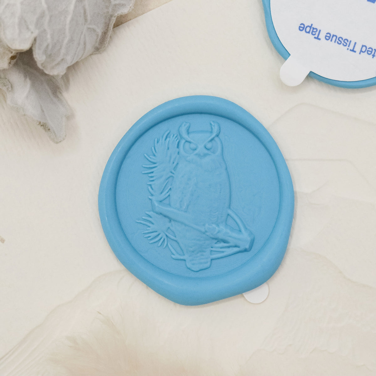 Stamprints Pegatinas de Sello de Lacre Autoadhesivo de Búho Nocturno en Relieve 3D 1