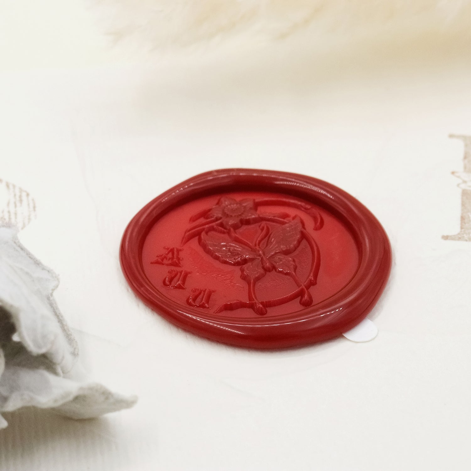 Stamprints Pegatinas de Sello de Lacre Autoadhesivo de Mariposa en Relieve 3D 4