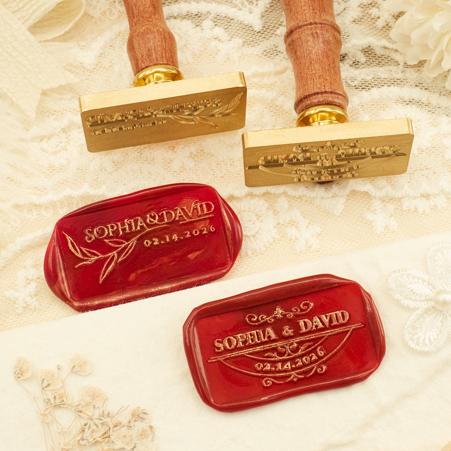 Sello de Caucho Personalizado Rectangular de Lacre para Bodas IMG_2643