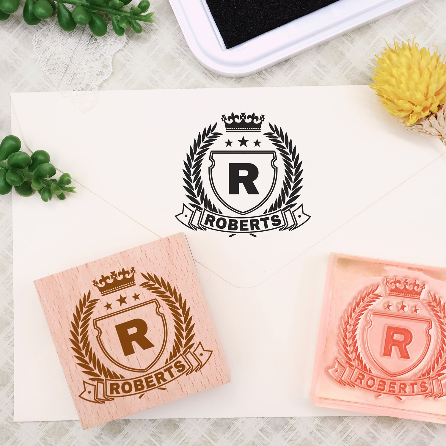 Sello de Caucho Personalizado de Escudo Familiar (18 diseños) Custom-Family-Cres1