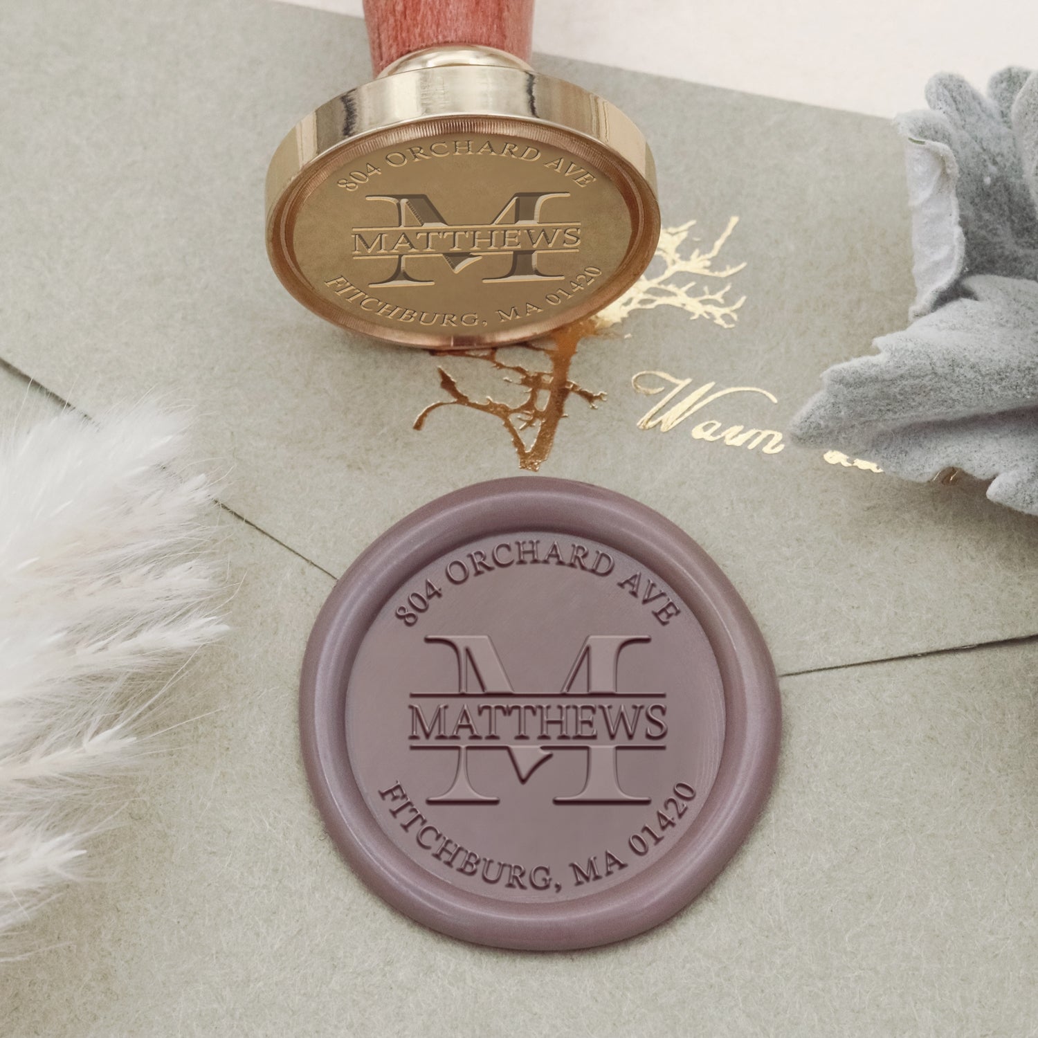Custom Address Wax Seal Stamp - Style 2 2