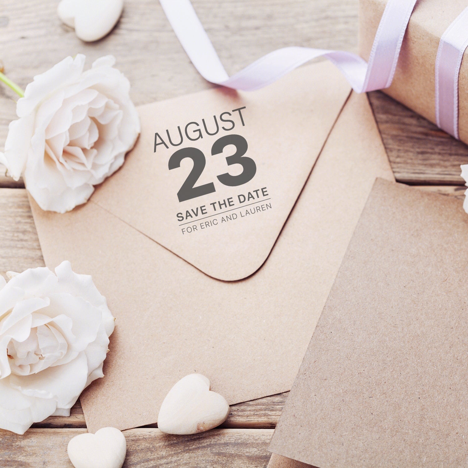 Sello de Caucho Personalizado de Calendario de Boda para Reservar la Fecha wd3
