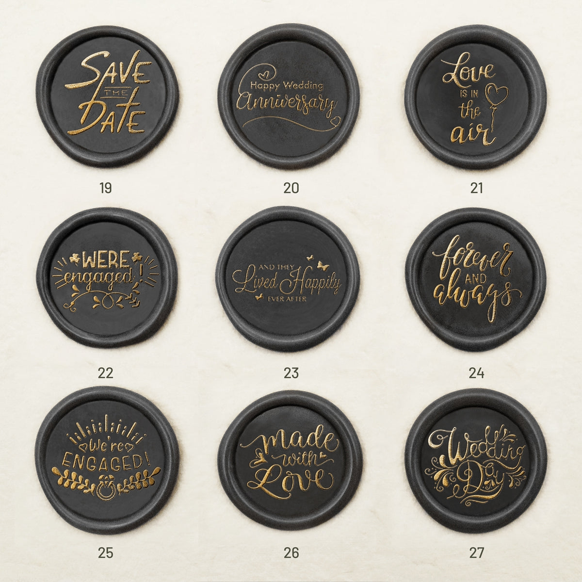 Sello de Lacre para Invitaciones de Boda y Anuncios (27 Diseños)-sku3