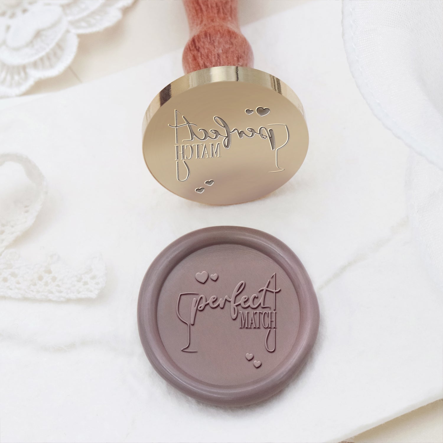 Sello de Lacre para Invitación y Anuncio de Boda - Estilo 8 8