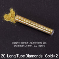 20. Diamantes de Tubo Largo - Oro × 2