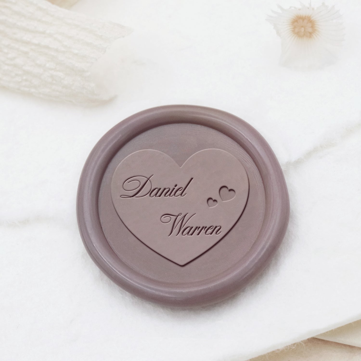 Sello de Lacre de Boda Minimalista Personalizado con Nombre (9 Diseños) 1