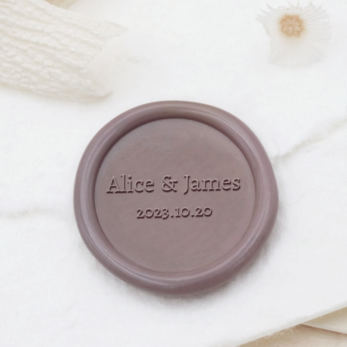 Sello de Lacre de Boda Personalizado Minimalista con Nombre - Estilo 7 1