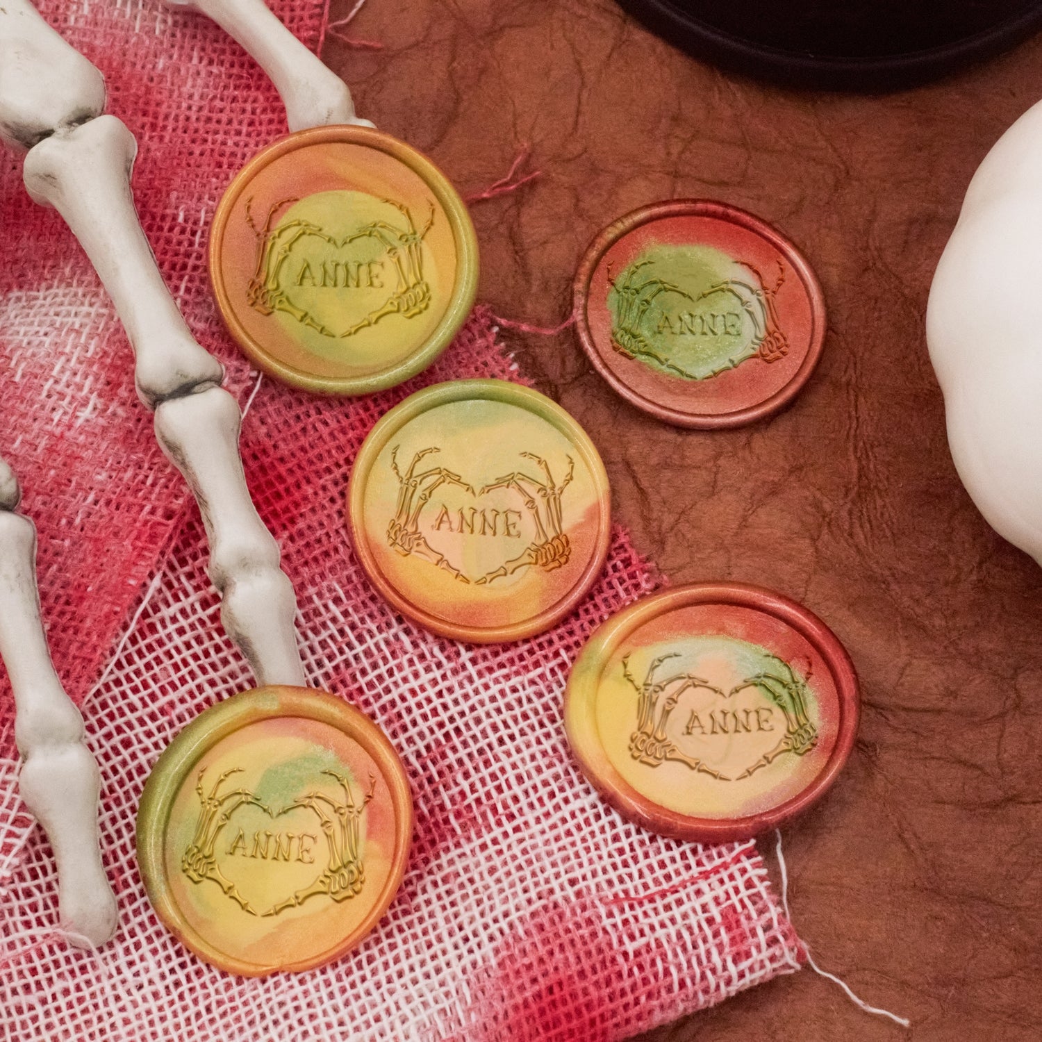 Sello de Lacre Personalizado de Calavera Amor Halloween con Nombre 3