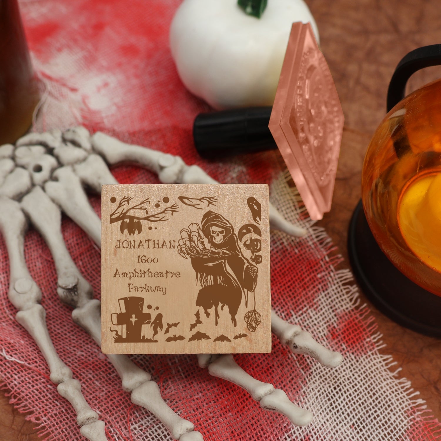 Sello de Caucho de Dirección Personalizado de Halloween 1