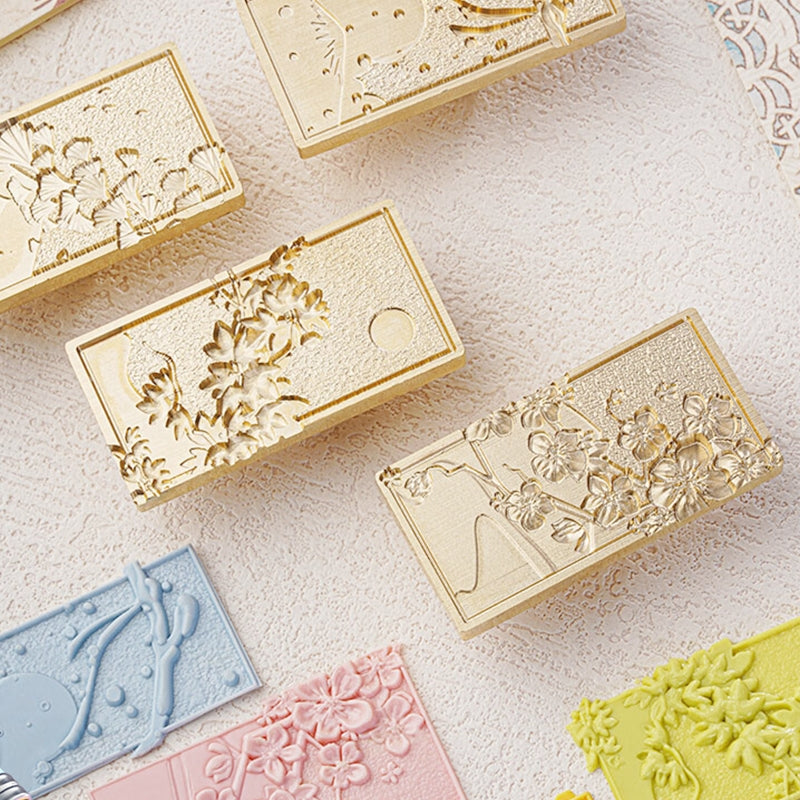 Sello de Lacre Floral de Temporadas en Relieve 3D a