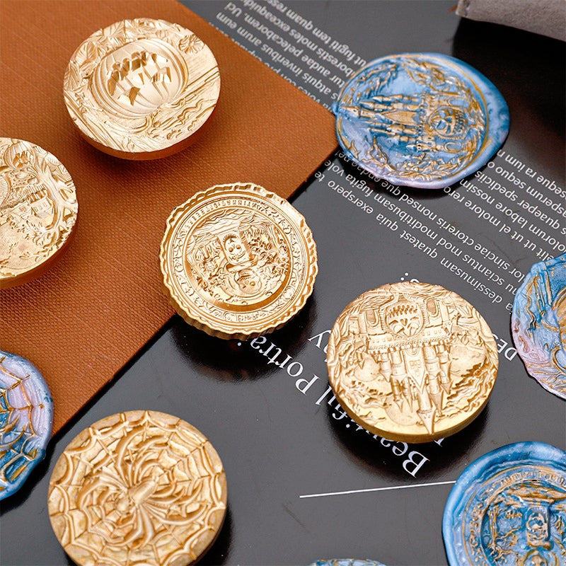 Sellos de lacre de Halloween en relieve 3D (5 diseños) a