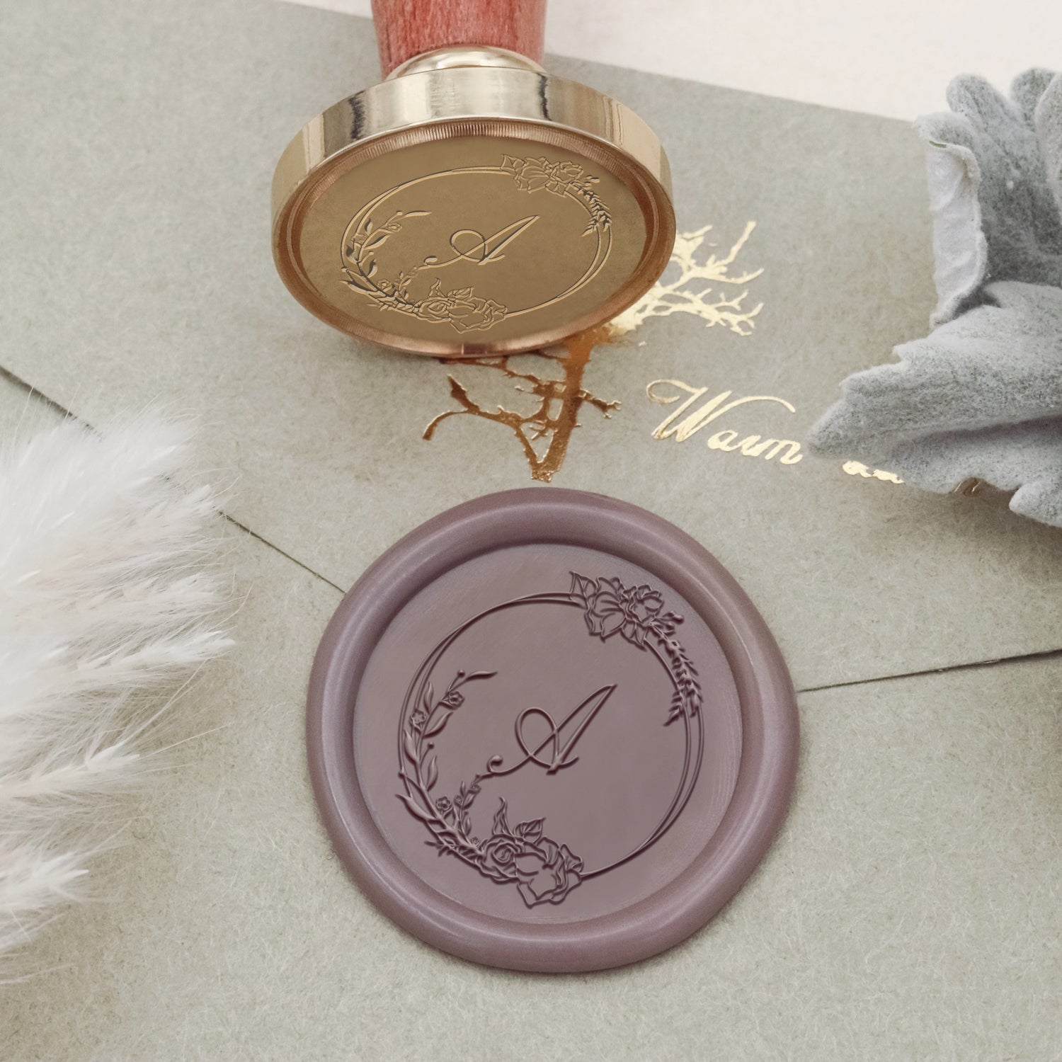 Susurros Enigmáticos Sello de Lacre Personalizado con Inicial - Estilo 2 2