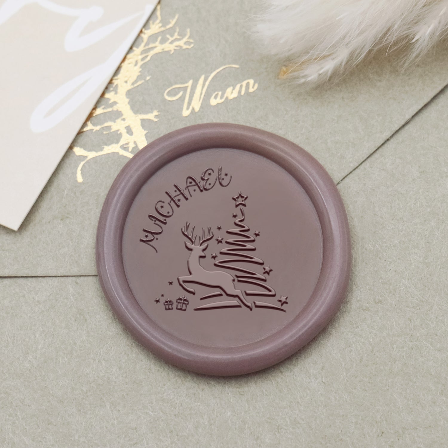 Sello de Lacre de Nombre Navideño Personalizado (27 Diseños) 1