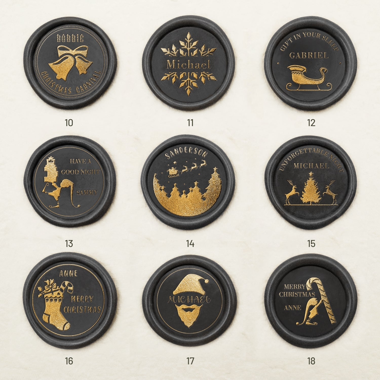 Sello de Lacre Personalizado con Nombre de Navidad (27 Diseños) Christmas-2