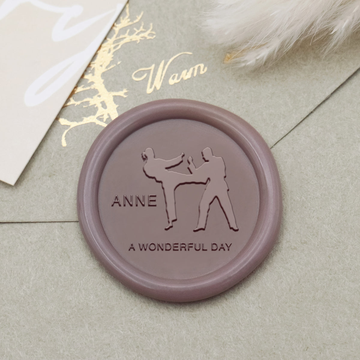 Sello de Lacre Personalizado con Nombre de Deportes de Artes Marciales - Stamprints1