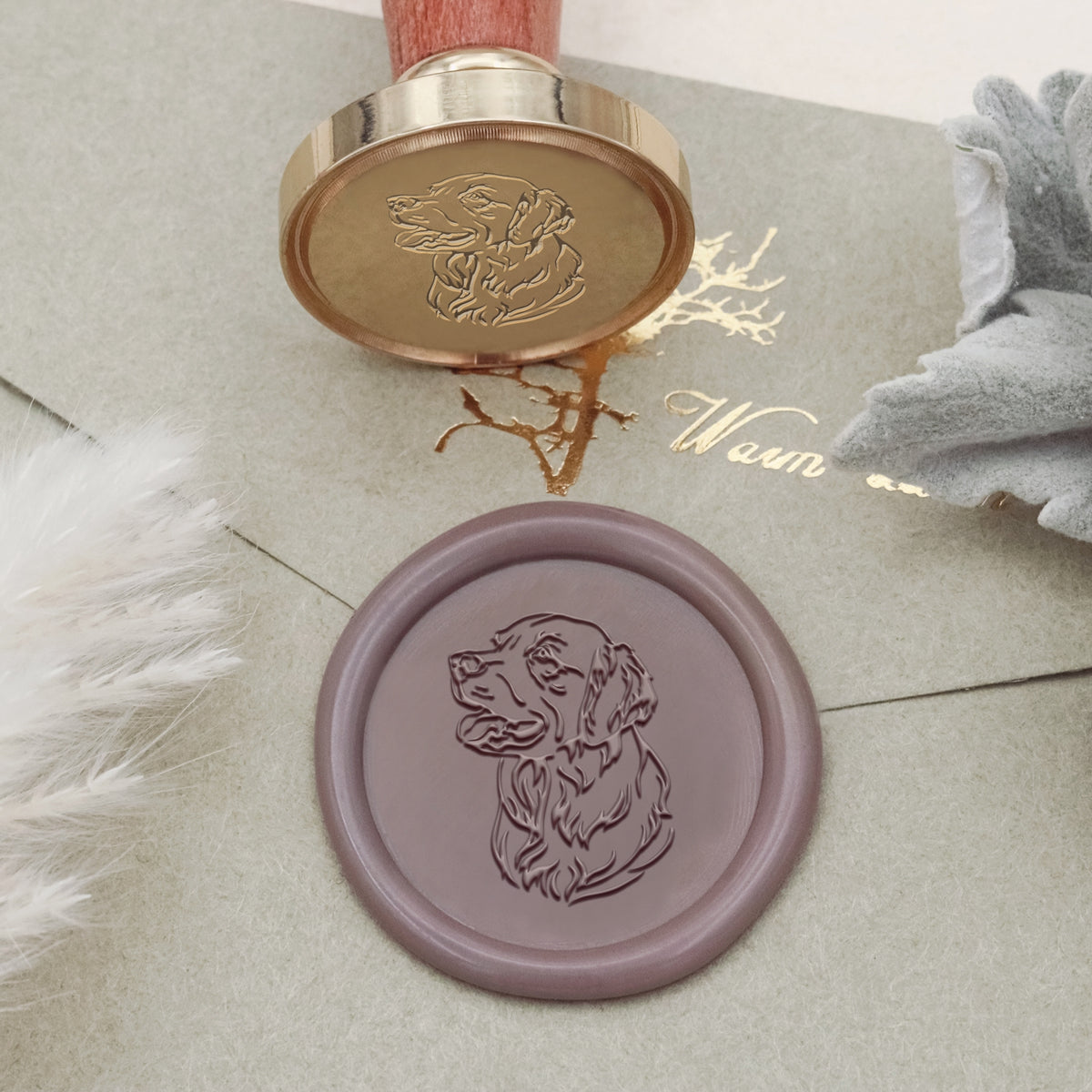 Golden Retriever Dog Wax Seal Stamp - Stamprints