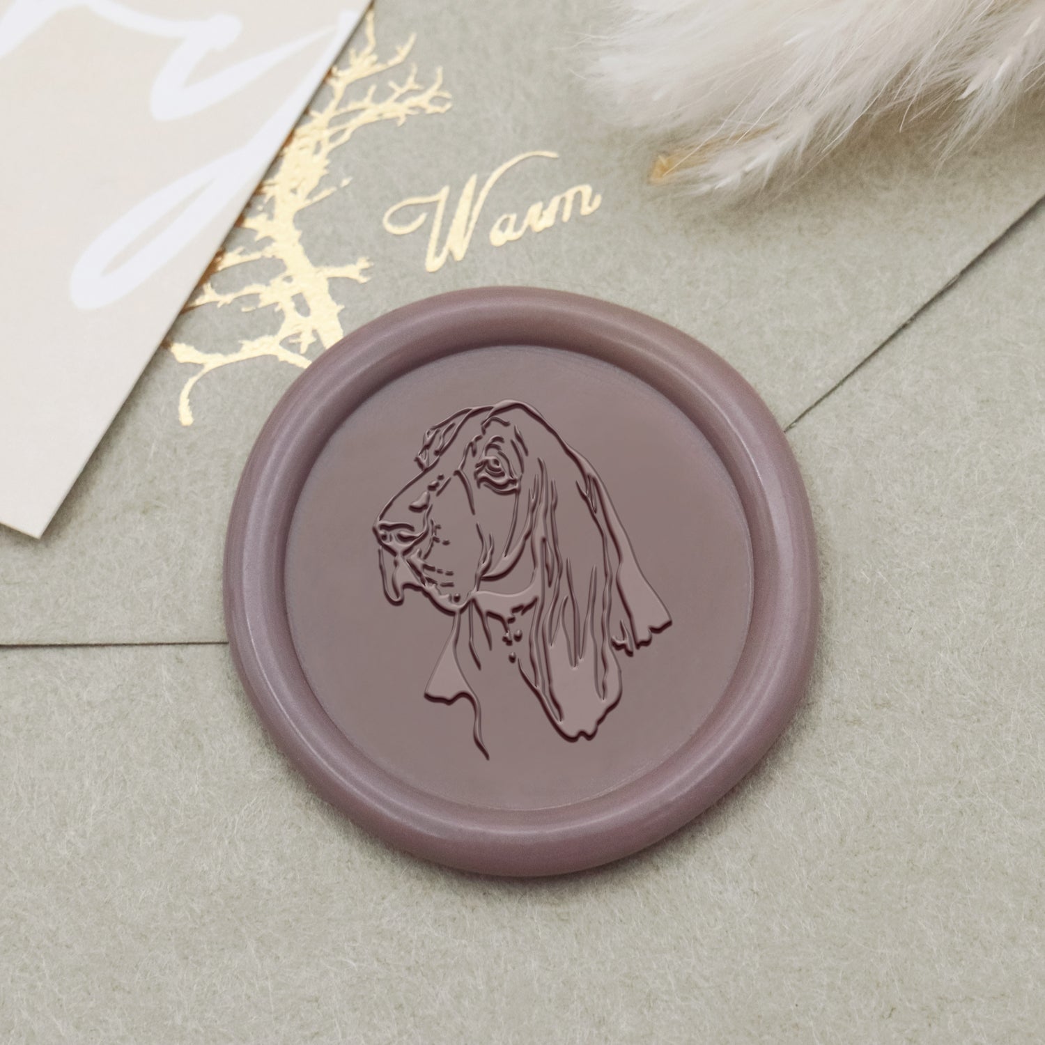 Sello de Lacre de Perro Basset Hound - Stamprints1