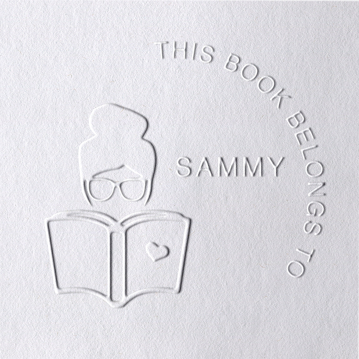 Sello en Seco Personalizado de Dama Leyendo Libro Sello en Seco Personalizado de Dama Leyendo Libro20-11