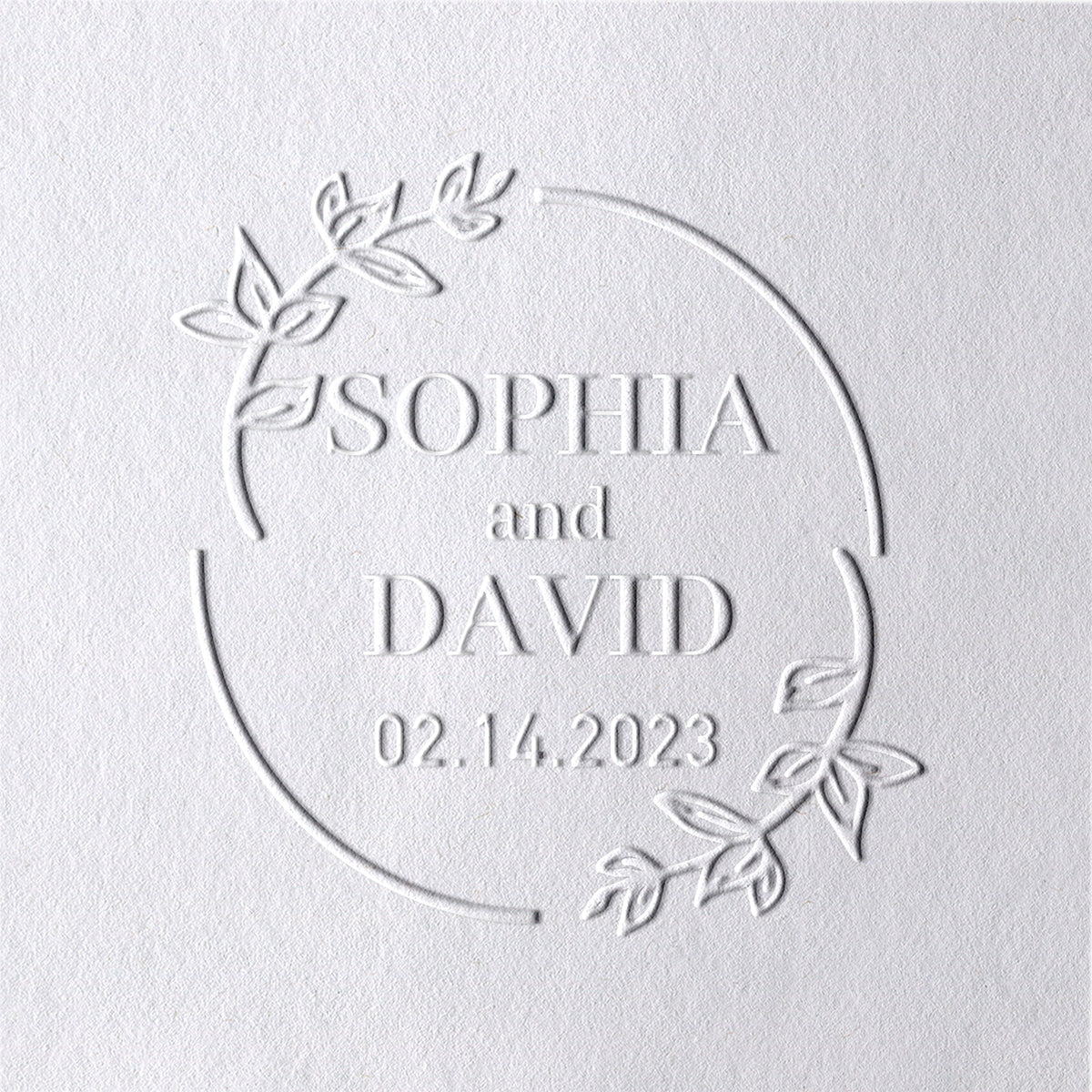 Custom Twigs Wedding Name and Date Embosser 521
