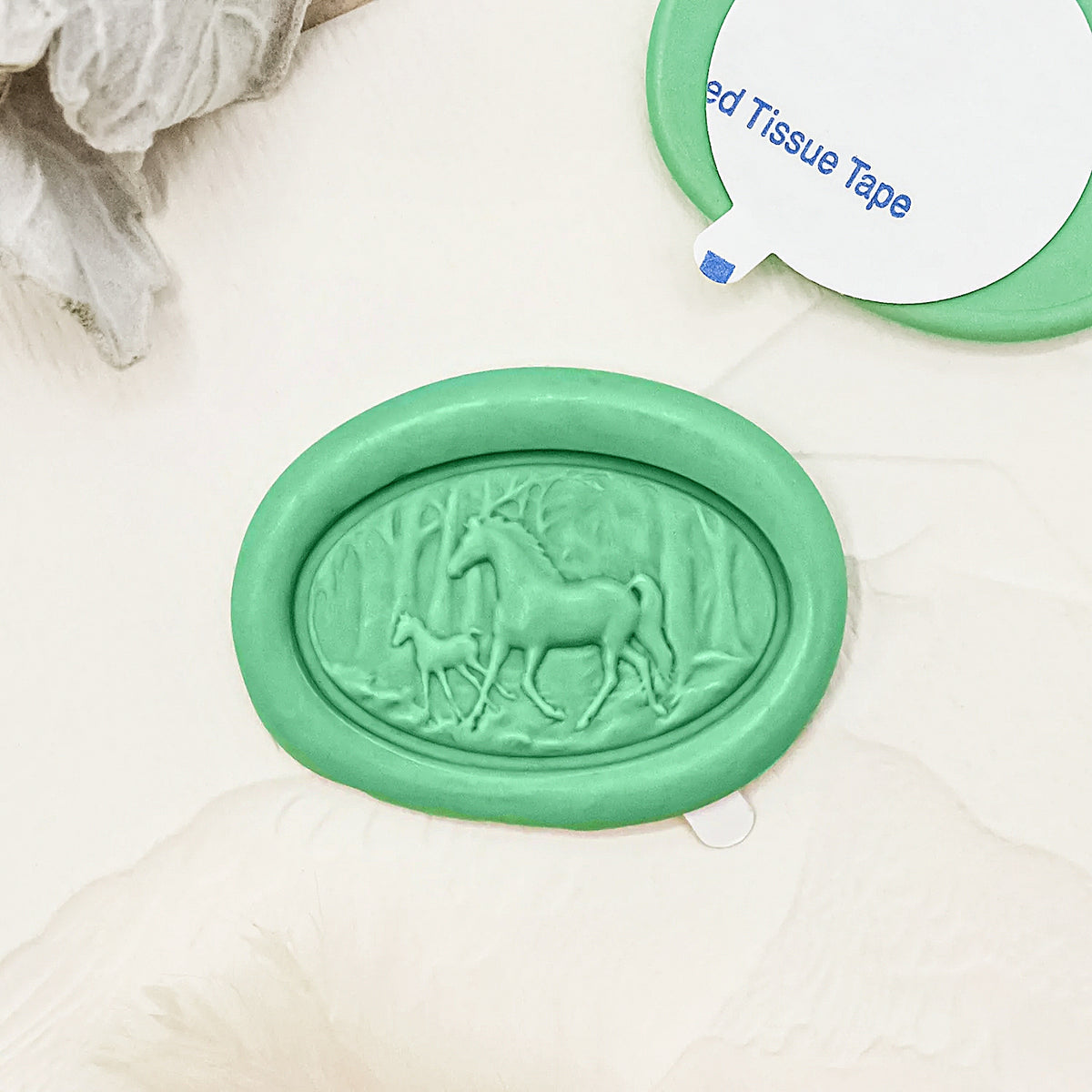 Pegatinas de Sello de Lacre Autoadhesivo de Caballo en Relieve 3D 2-1