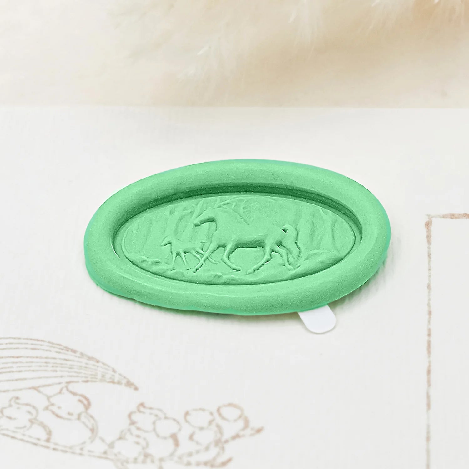 Pegatinas de Sello de Lacre Autoadhesivo de Caballo en Relieve 3D 2-2