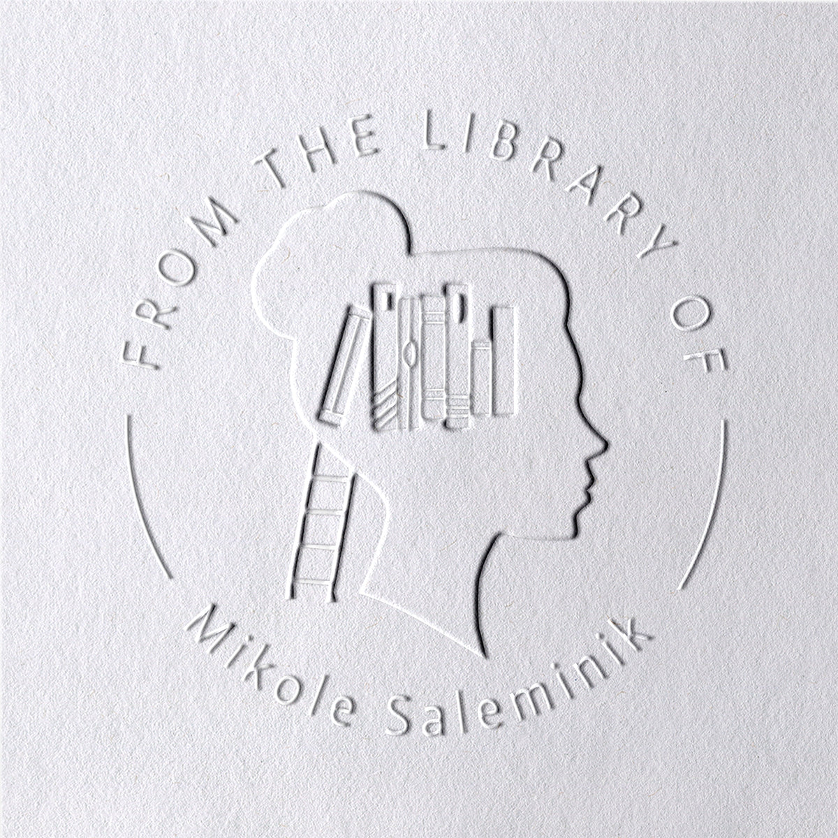 Sello en Seco de Libro Personalizado PhD From The Library Of2