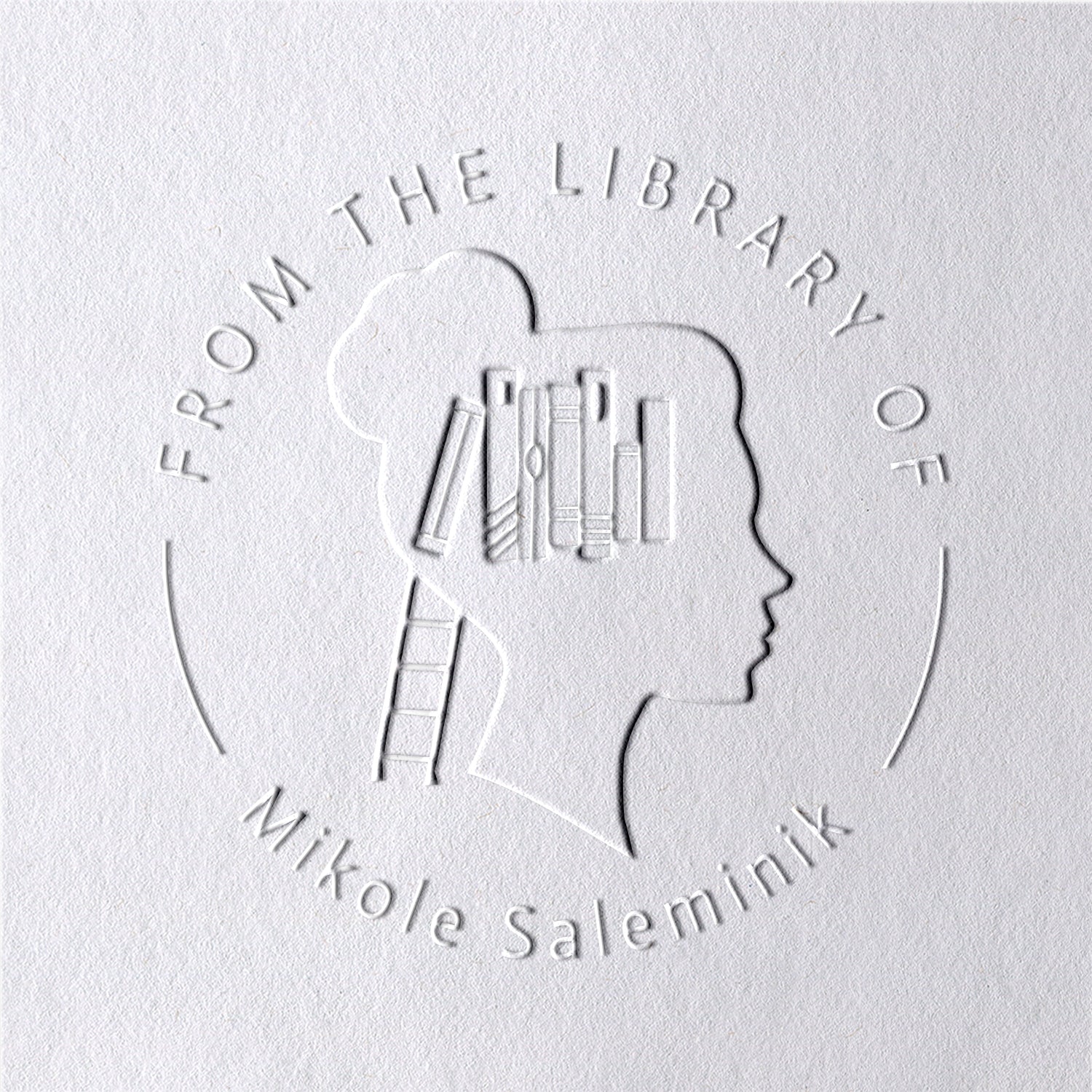 Sello en Seco de Libro Personalizado PhD From The Library Of2