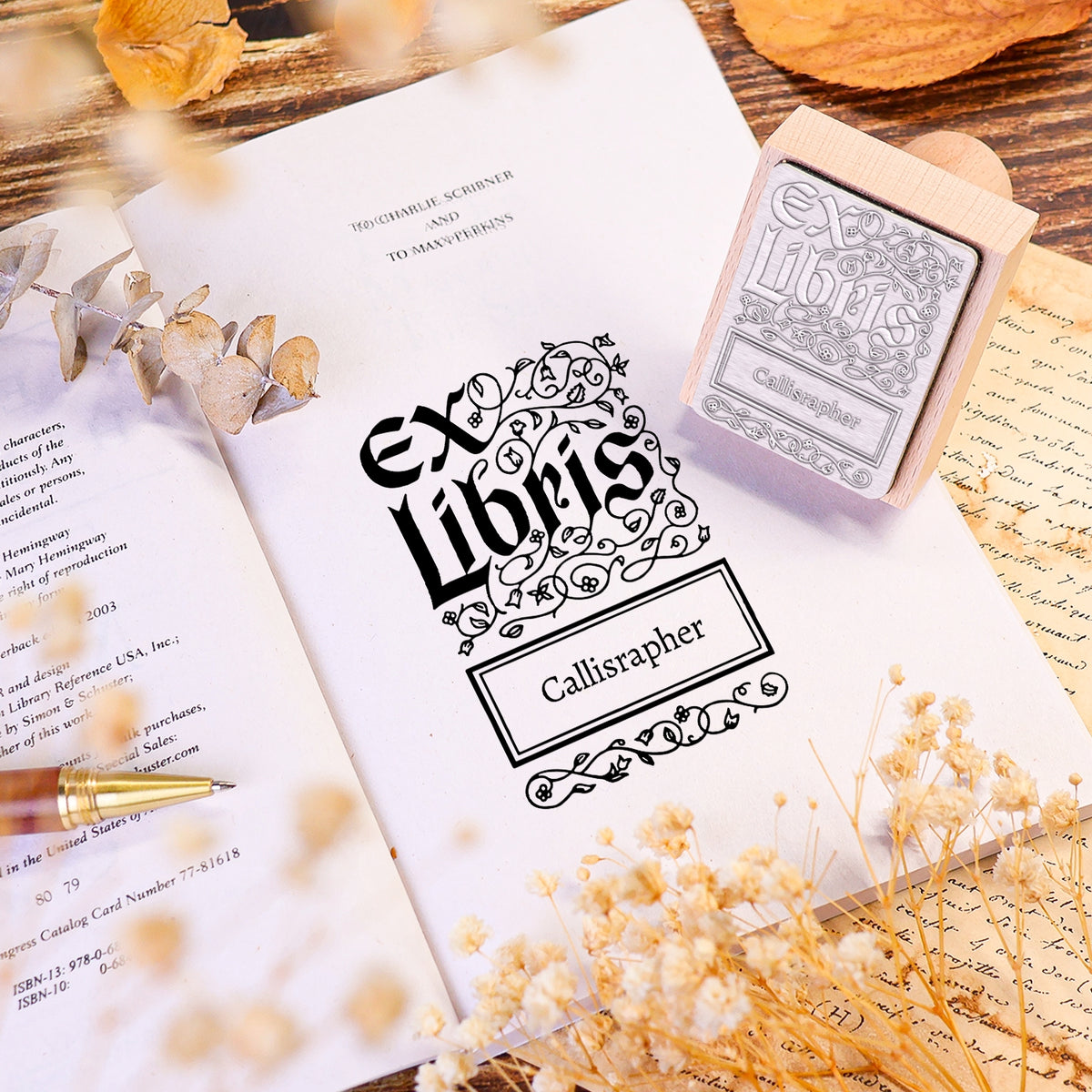 sello de caucho personalizado para libros uso portada de libro