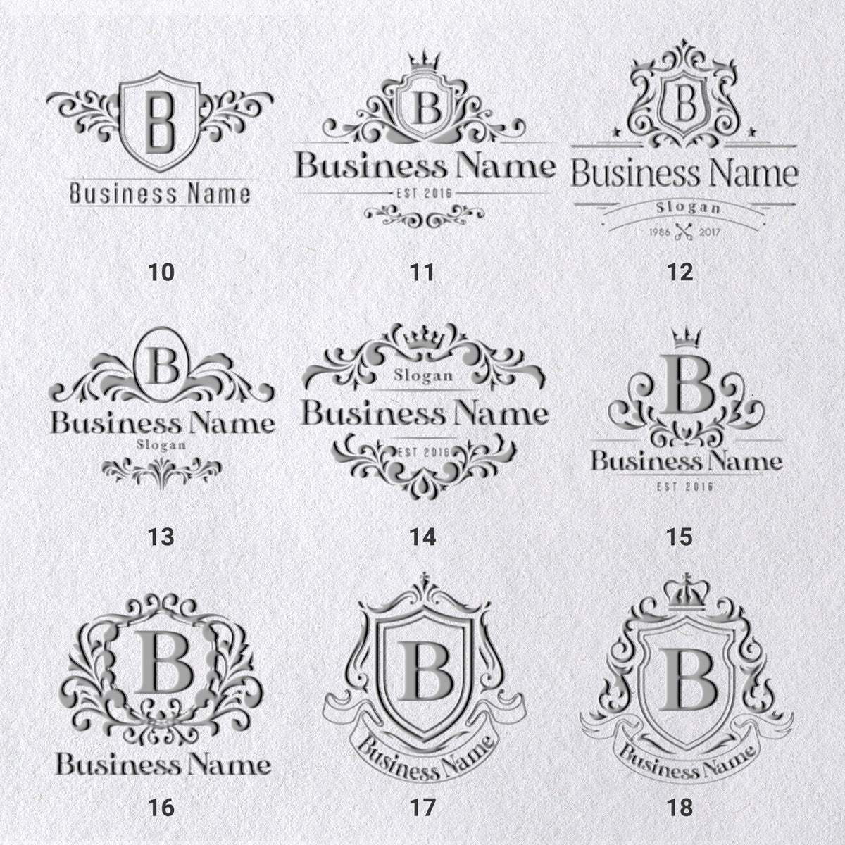 Sello en Seco de Logo Personalizado (30 Diseños) sku-211