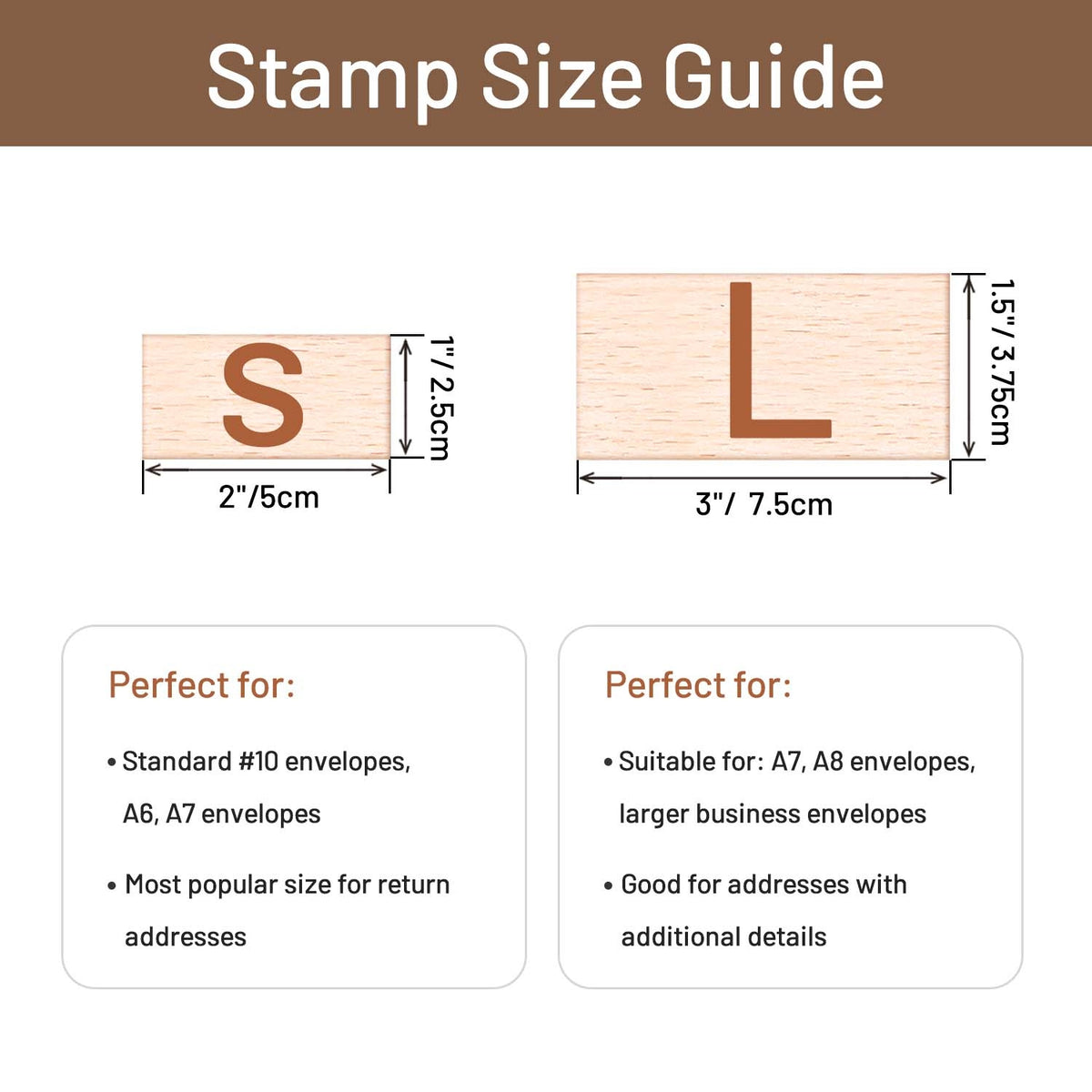 Sello de Caucho de Madera Personalizado para Dirección Rectangle100