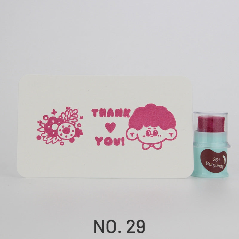 Almohadilla de Tinta para Sellar con Protector de Dedo Lindo (35 Colores)29