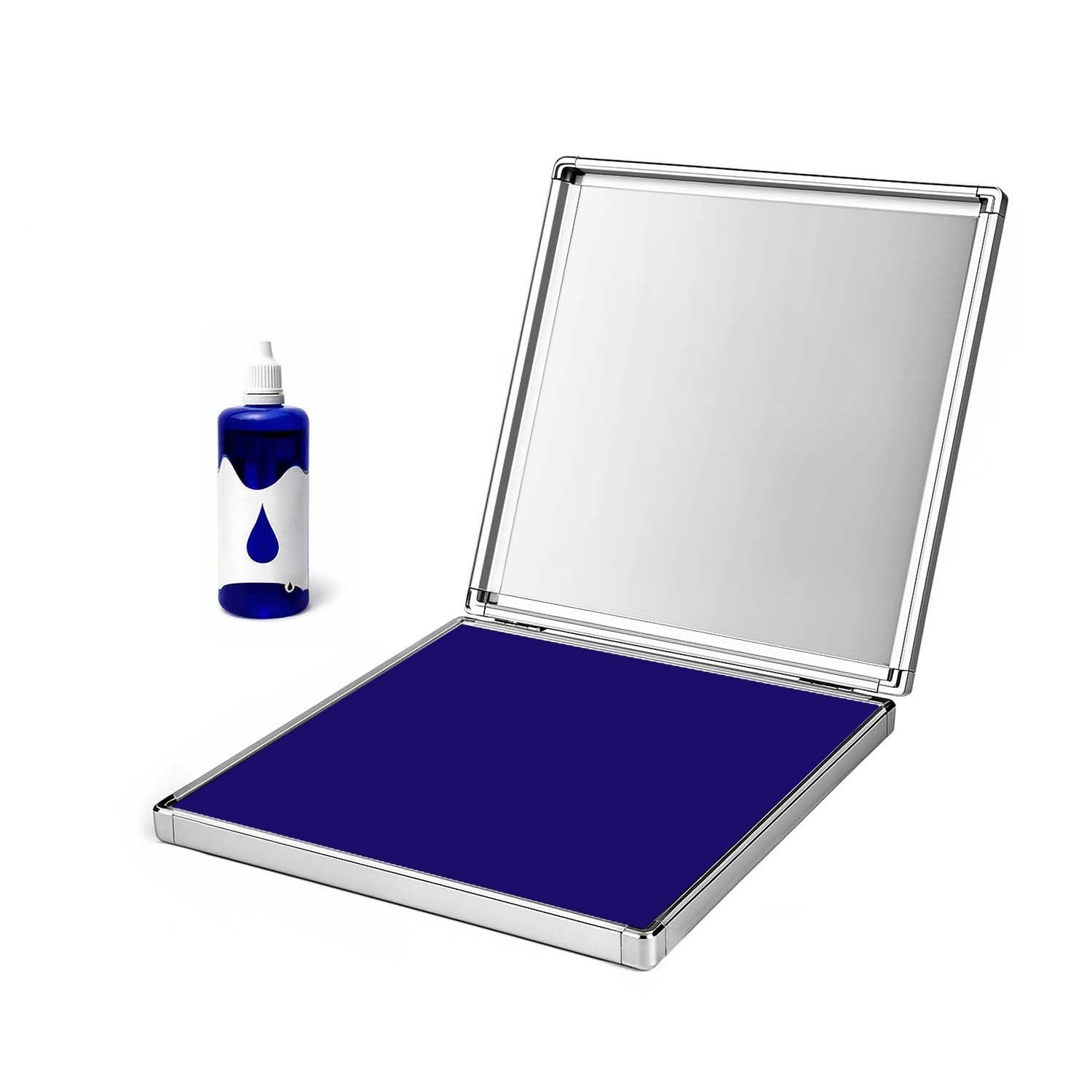 Extra Large Quick-Dry Multi-Color Ink Pad with Metal Case-Blue