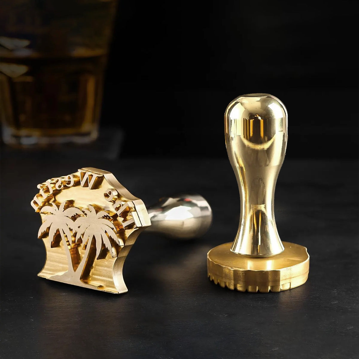Sello de caucho de hielo de latón con escamas de pez para Bartender y planificador