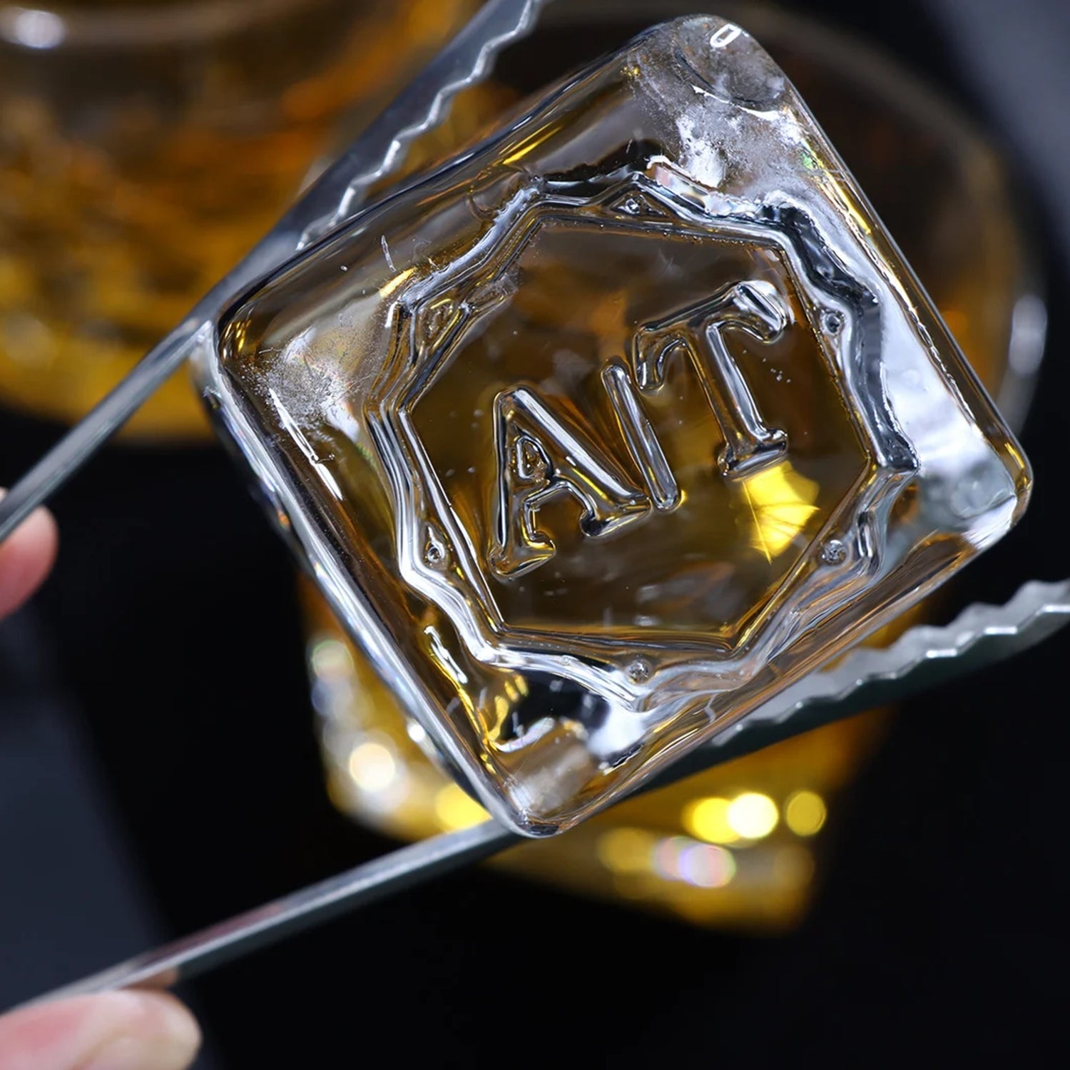 Geo Twist Double Monogram Brass Ice Stamp for Bartender & Planner1