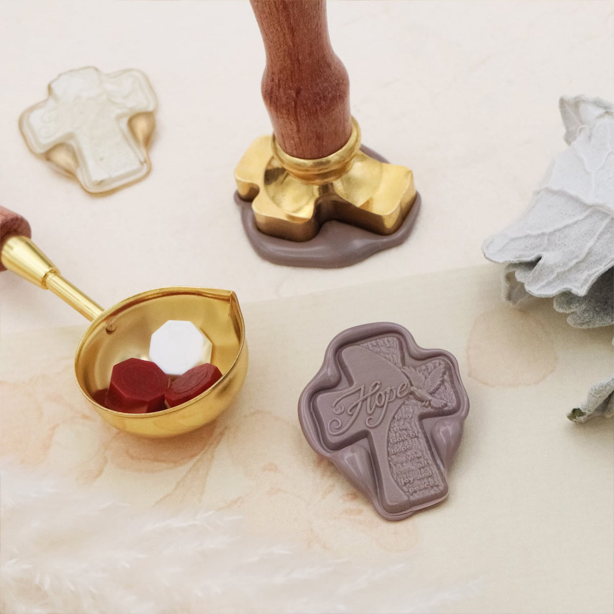 Stamprints 3D Relief Cross Wax Seal Stamp 3