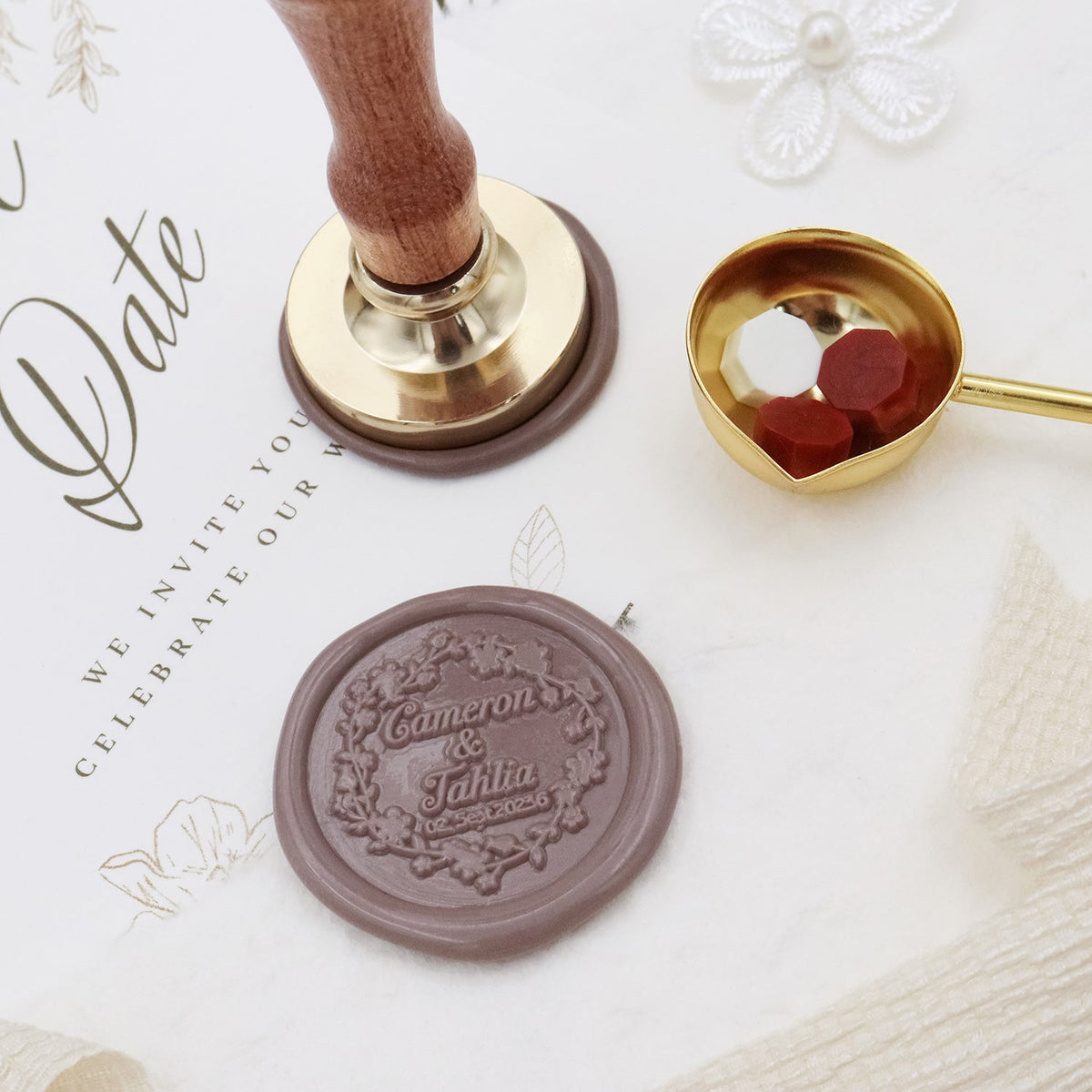 Sello de Lacre Personalizado para Bodas Stamprints 3