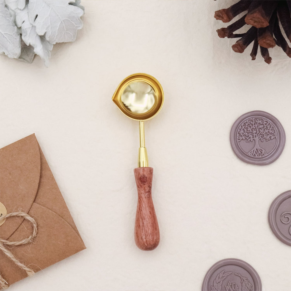 Stamprints Small Short Handled Wooden Melting Spoon 2