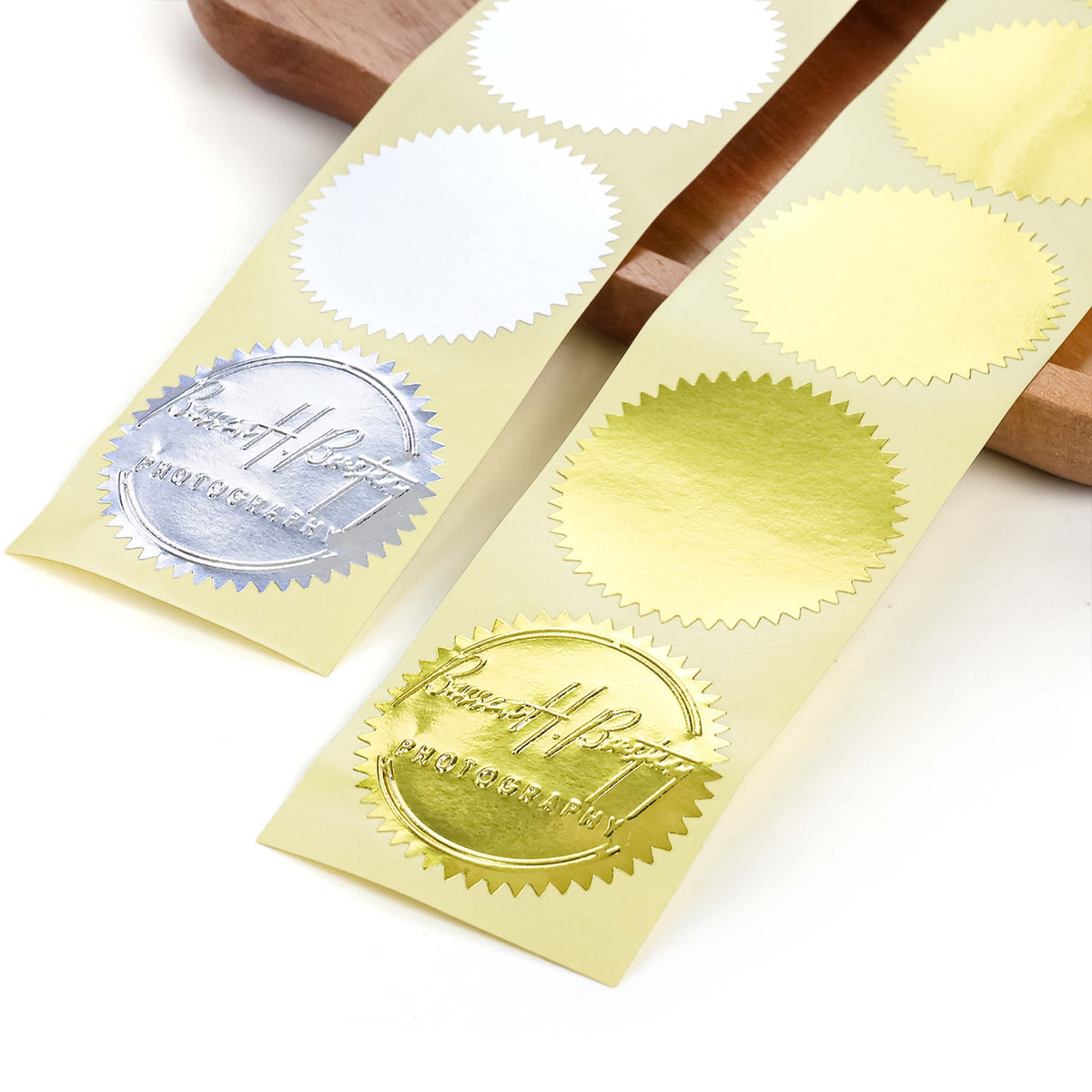 etiqueta adhesiva de sello en seco personalizado